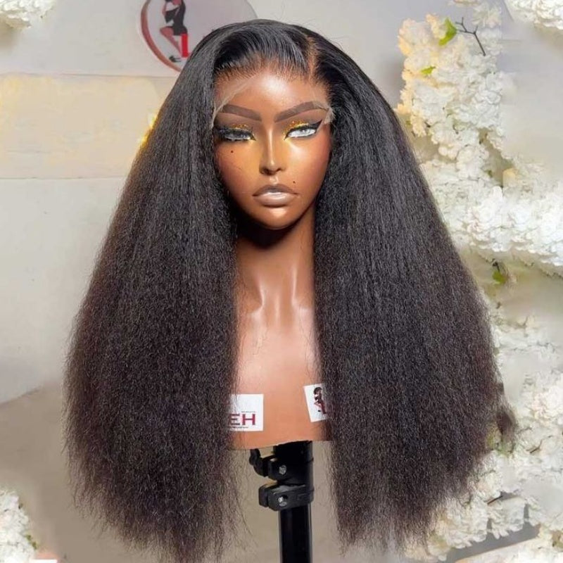 Amanda 7x5/13×6 HD Glueless Lace 300% Density Kinky Straight Wig | Ombre Brown & Chocolate Brown