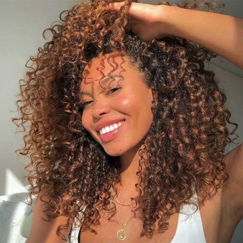 3 In 1 Half Wig | Double Drawn Glueless Curly Human Hair Wig With Drawstring