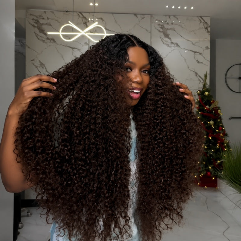 Pelucas de onda suelta sin cola Cabello humano virgen 4 * 4/13 * 4 Peluca frontal de encaje HD transparente Línea de cabello prearrancada - Amanda Hair 