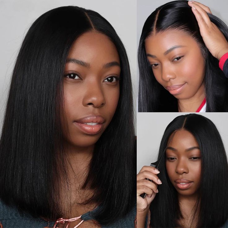 $9.9 for a Wig| Glueless Short Straight 6x4 Lace Closure Bob Wig Wear Go Lace Wig Flash Sale