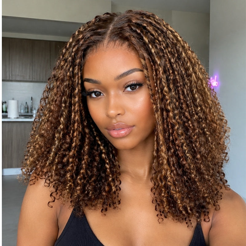 20‘’=$139 | Glueless Bohemian Curly HD Transparent Lace Frontal Boho Curly Human Hair Wig Flash Sale