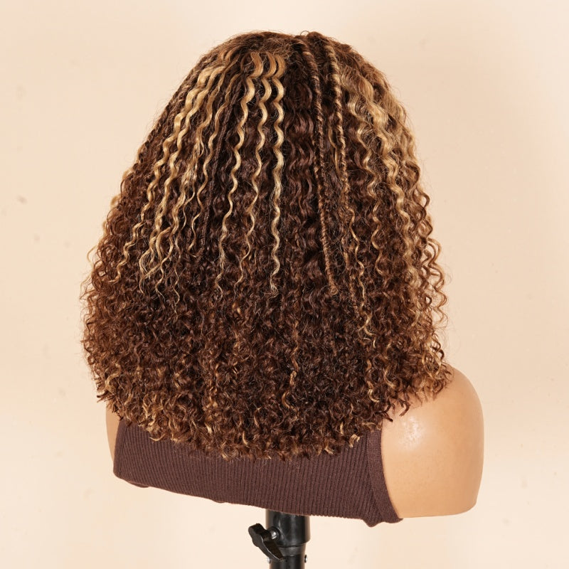 Pelucas de cabello humano con ondas corporales, sin pegamento, con encaje frontal transparente y resaltado rubio mezclado marrón para mujeres - Amanda Hair 