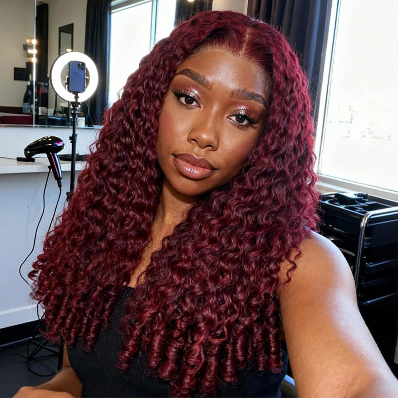 Luxury 7x5 Burmese Curly Brown Balayage Highlight Color Glueless HD Lace Human Hair Wig Flash Sale