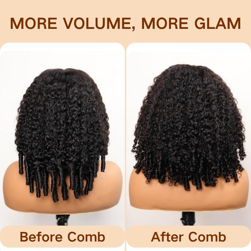 Upgrade V Part Curly Wig With Burmese Curly Ends Invisiable Drawstring Glueless Human Hair Wig Flash Sale