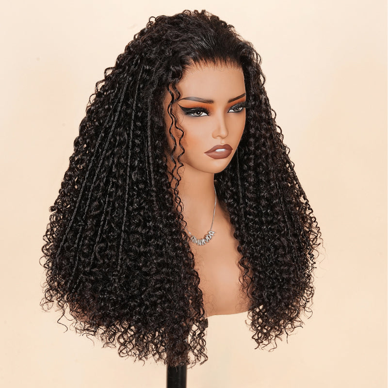 Glueless Burmese Kinky Curly 13x4 HD Transparent Full Lace Frontal with Spanish curl Human Hair Wig