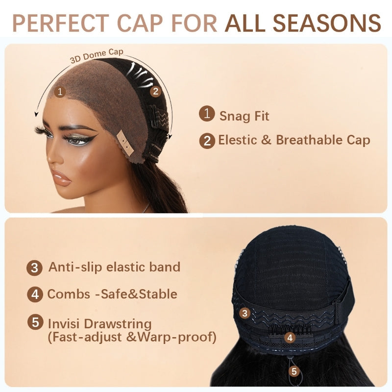 Glueless Lace Front Dark Root Mix Brown Wig Human Hair Loose Deep Wave Wigs Clear Transparent Front Wigs Human Hair Pre Plucked with Baby Hair Amanda Hair