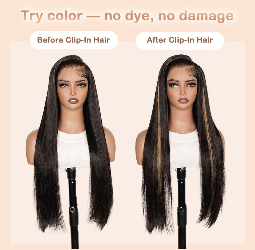 4pcs | 20 Inch Clip-In Human Hair Extension Blonde Ombre Color – Natural Blend Flash Sale