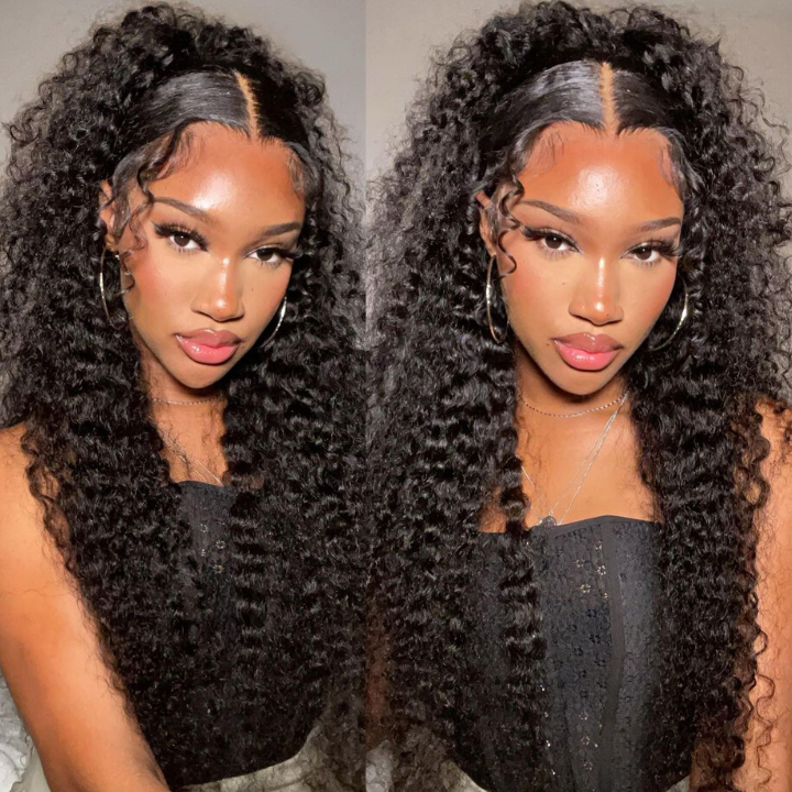 Weekend Flash Sale Long Curly Hair 13*4 HD Lace Frontal Wig Thick Curly Hair Glueless Wigs-Amanda Hair