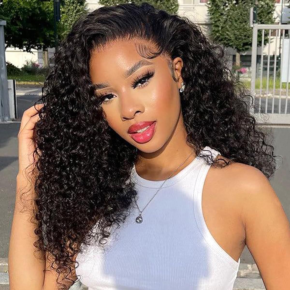 Add $10 for Extra Wig| Long Curly 7x5 Pre Cut Lace Wig Glueless HD Transparent Lace Wig Flash Sale