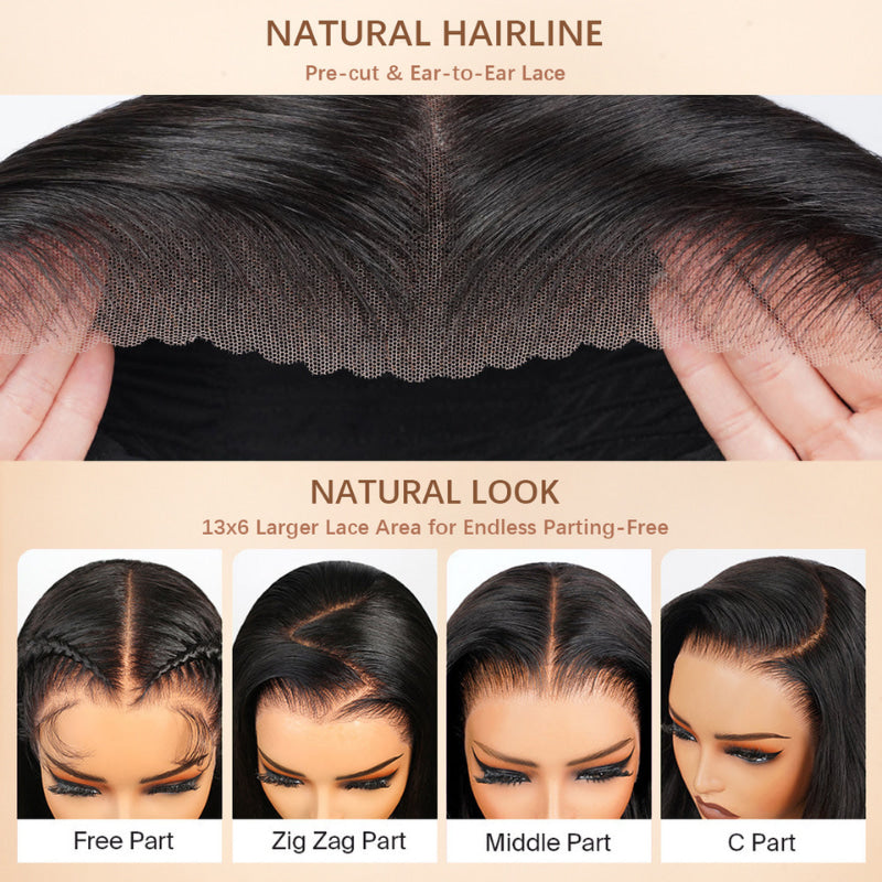 Cheveux raides 13 * 6 HD Lace Front Wigs Cheveux humains pré-plumés Lace Front Wig-Amanda Hair
