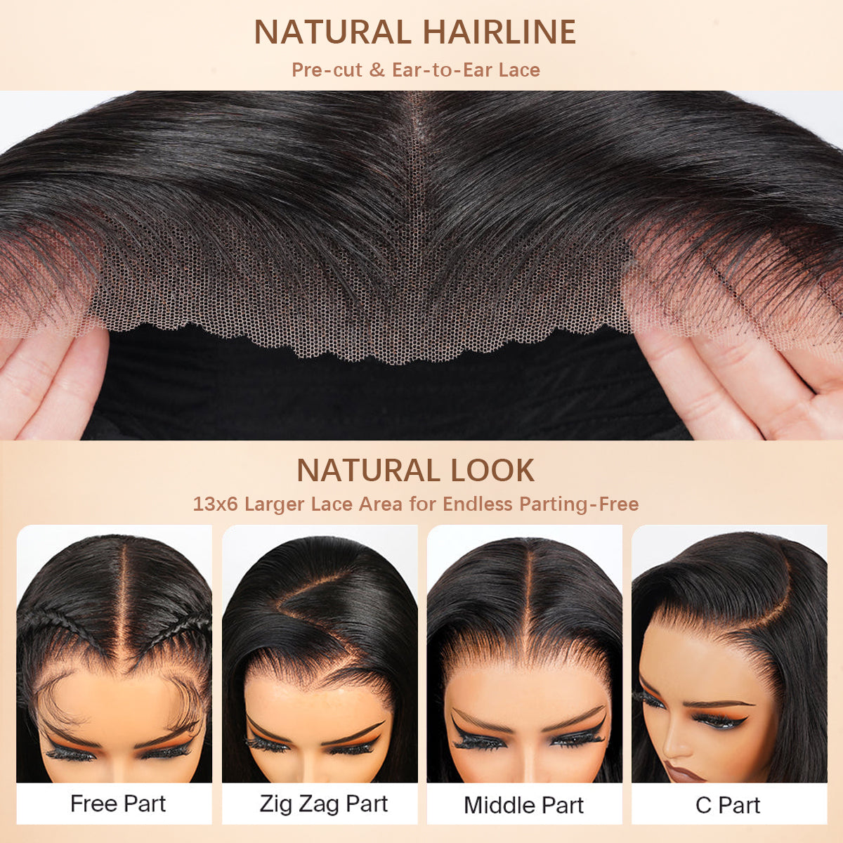 Pelucas frontales de encaje Yaki transparente de 13 x 4 HD, cabello humano 100 % virgen, liso y rizado para mujeres - Amanda Hair