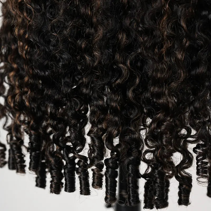 Luxury 7x5 Burmese Curly Brown Balayage Highlight Color Glueless HD Lace Human Hair Wig Flash Sale