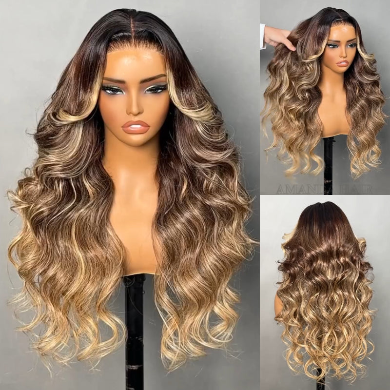 Pelucas largas brasileñas de pelo liso 13 * 4/13 * 6 Pelucas delanteras de encaje HD-Amanda Hair