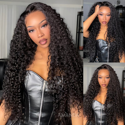 $199=30'' | Pre Everything Long Curly Hair 13x4 Full Lace Frontal Wig Thick Curly Hair Glueless Wigs Flash Sale -Amanda Hair