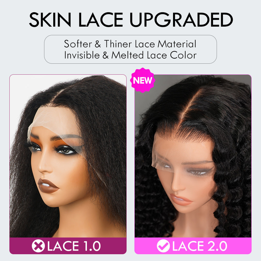 Glueless Loose Wave Lace Front Wigs with Curtain Bangs Clear Transparent HD Lace Nature Wave Wig Flash Sale-Amanda Hair