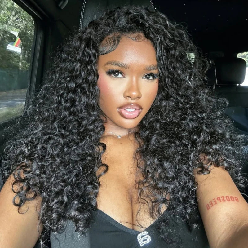 Add $0.1 for Extra Wig| Bouncy Deep Wave Glueless Lace Wig Pre Cut Lace with Natural Hairline Mini Knots Flash Sale