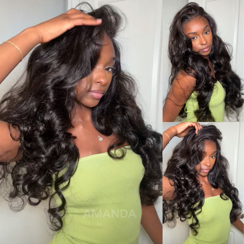$189=28'' | Pre Everything Loose Wave Full Lace Front Wigs with Curtain Bangs Clear Transparent HD Lace Glueless Wig Flash Sale-Amanda Hair