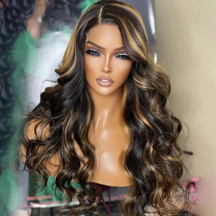 Extra 60% OFF | Balayage 1B/30 Highlight Blond Body Wave 13x4 Lace Front Wigs-Flash Sale