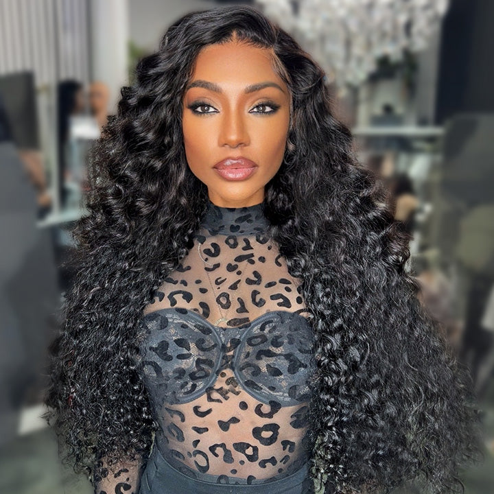 Deep Wave Middle Part Loose Deep Wave Middle Part Lace Front Wig Human Hair 4*4/13*4 Frontal ...
