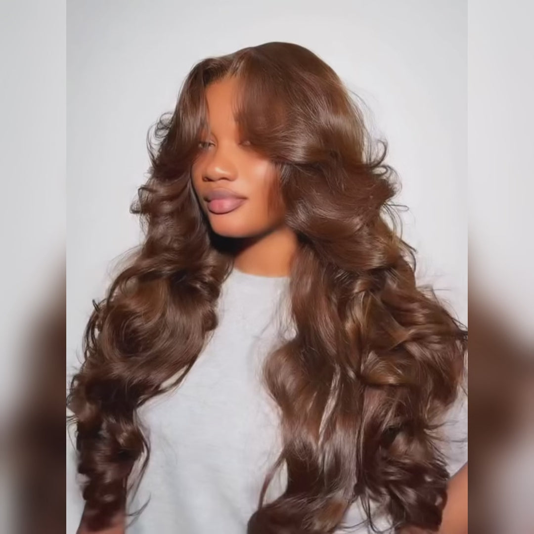 Dark Brown Straight 13x4 Lace Front Wigs Hd Transparent Lace Colored 180% Density Human Hair Wigs Flash Sale