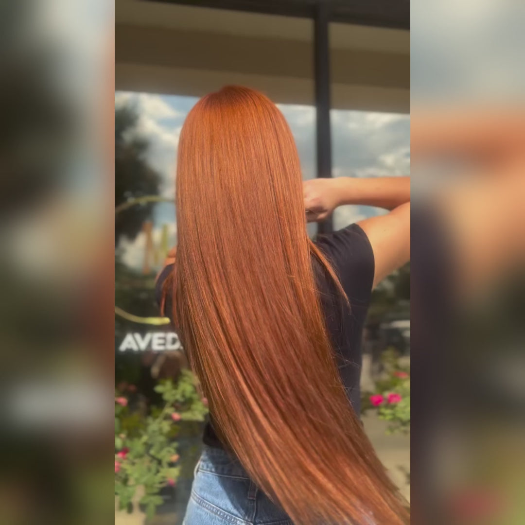 $199=28'' | Pre Everything Straight Ginger Brown 13x6 Lace Frontal Glueless Orange Wigs Put On & Go HD Transparent Lace Wig Flash Sale