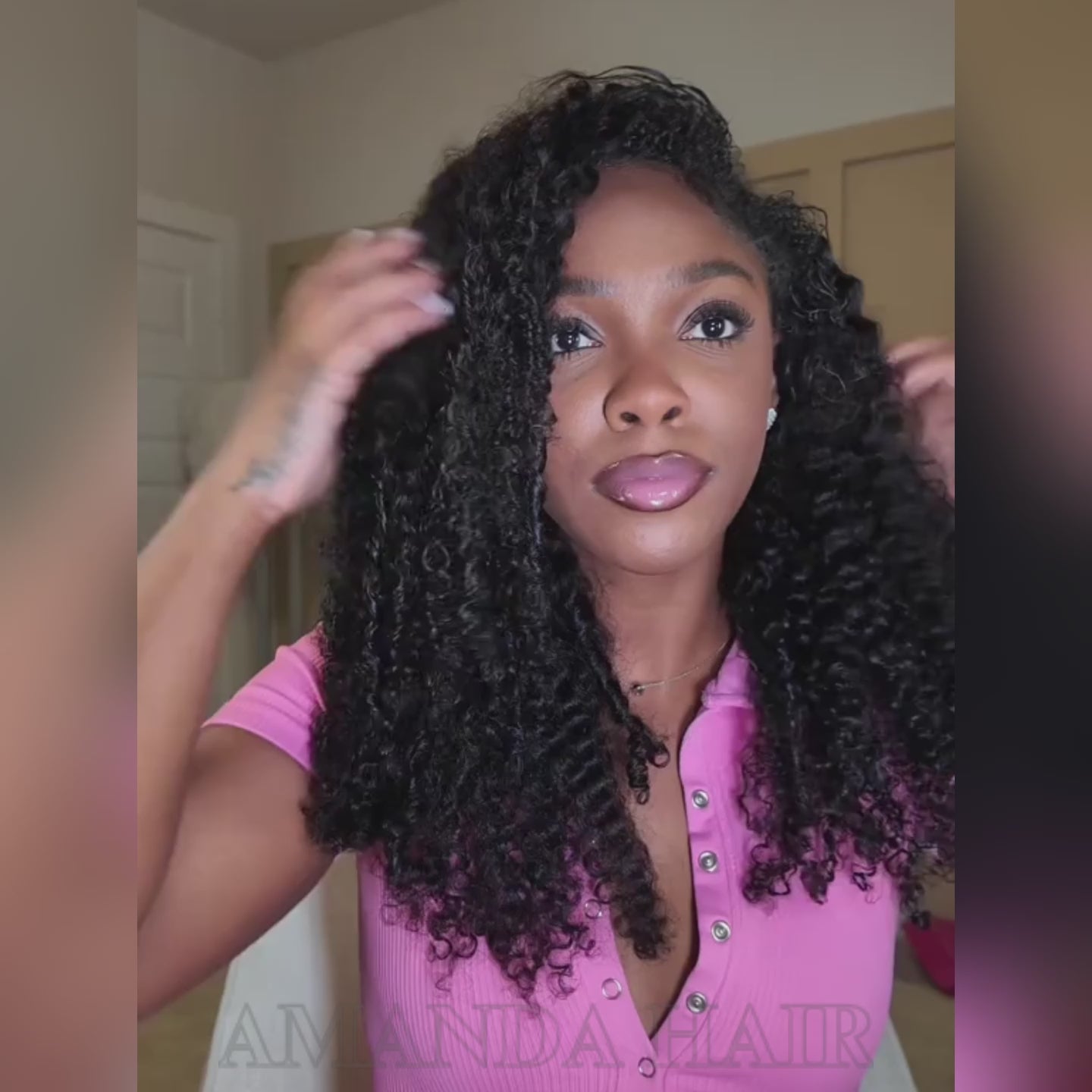 3 In 1 Half Wig | Kinky Curly Put On & Go Invisible Drawstring Glueless Flip Over Half Wig Beginner Friendly Flash Sale