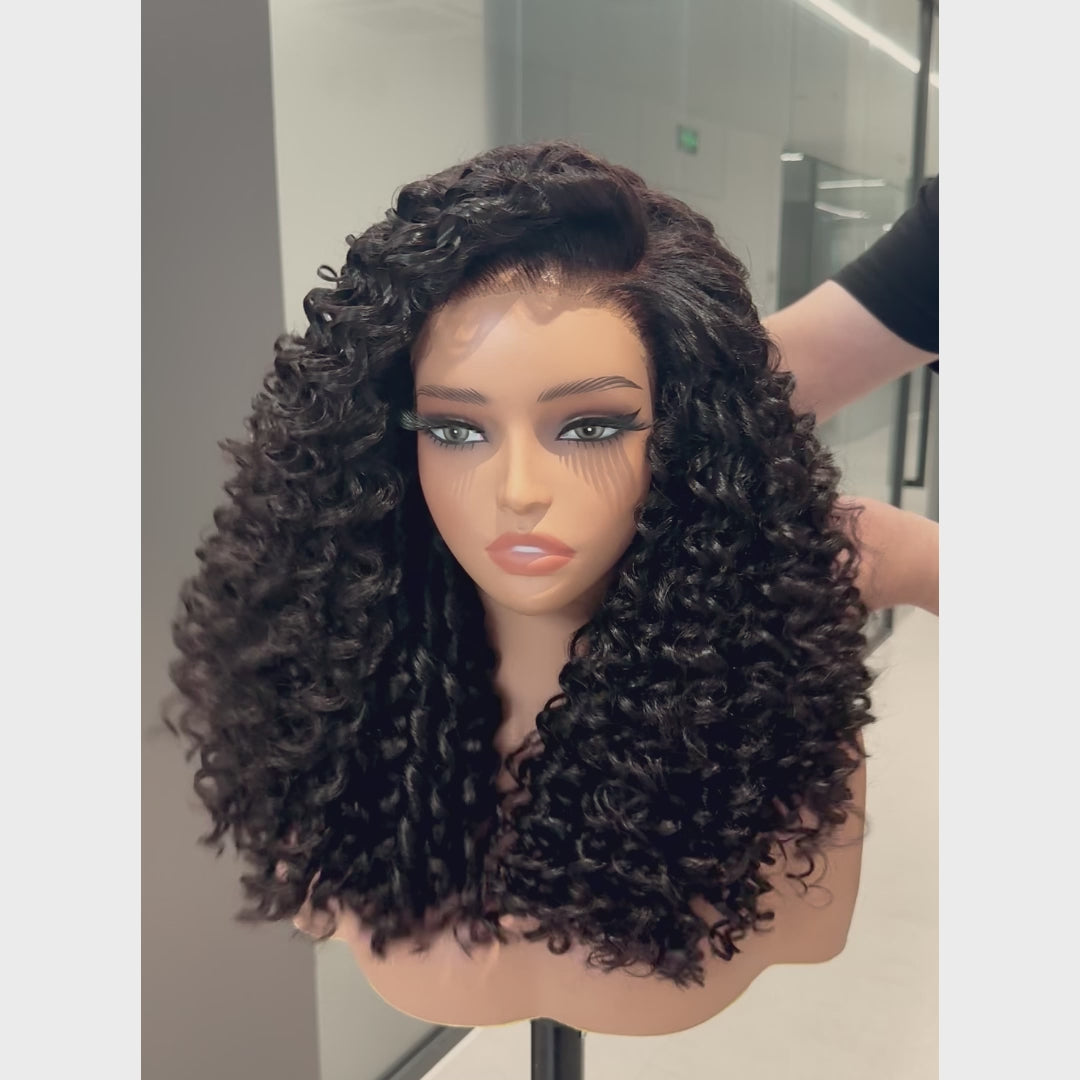Pelucas de onda suelta sin cola Cabello humano virgen 4 * 4/13 * 4 Peluca frontal de encaje HD transparente Línea de cabello prearrancada - Amanda Hair 