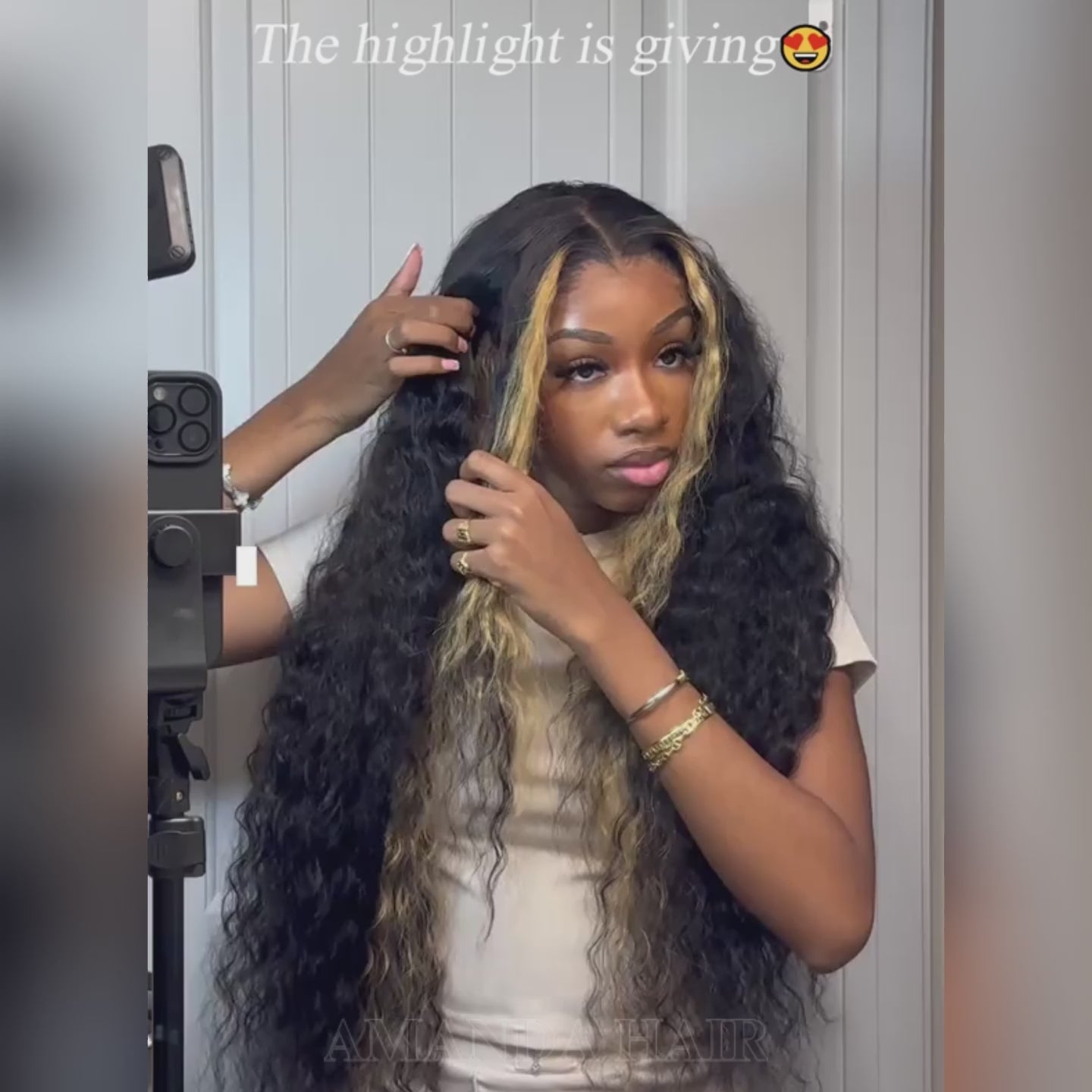 30''=$199 Blonde Highlights Luxurious Deep Curly Wave Glueless Put On & Go HD Lace Front/Closure Wig Flash Sale - Amanda Hair