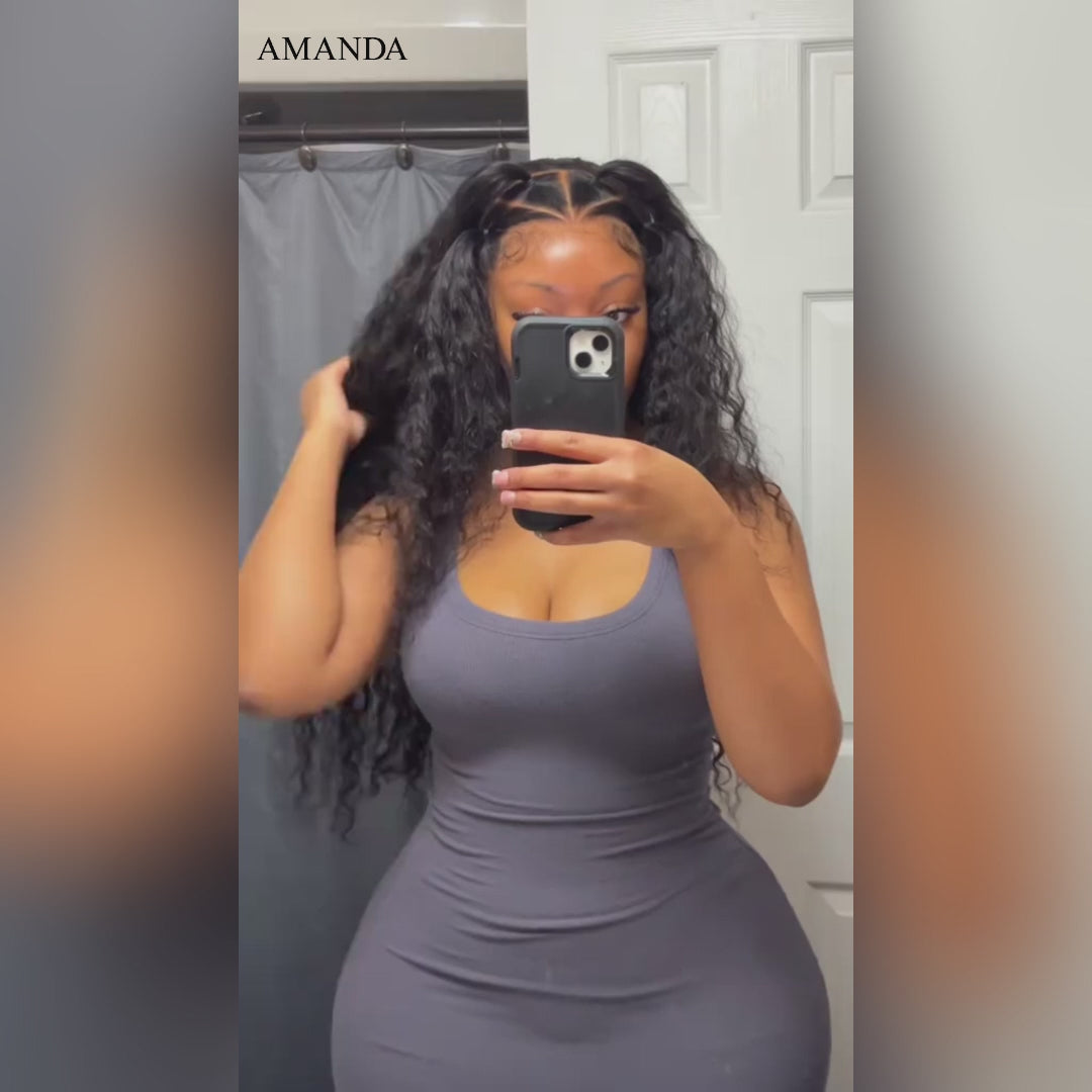 250% Density Long Curly 13x4 Lace Front Pre Everything Wig Glueless HD Transparent Lace 100% Virgin Human Hair Wigs - Amanda Hair