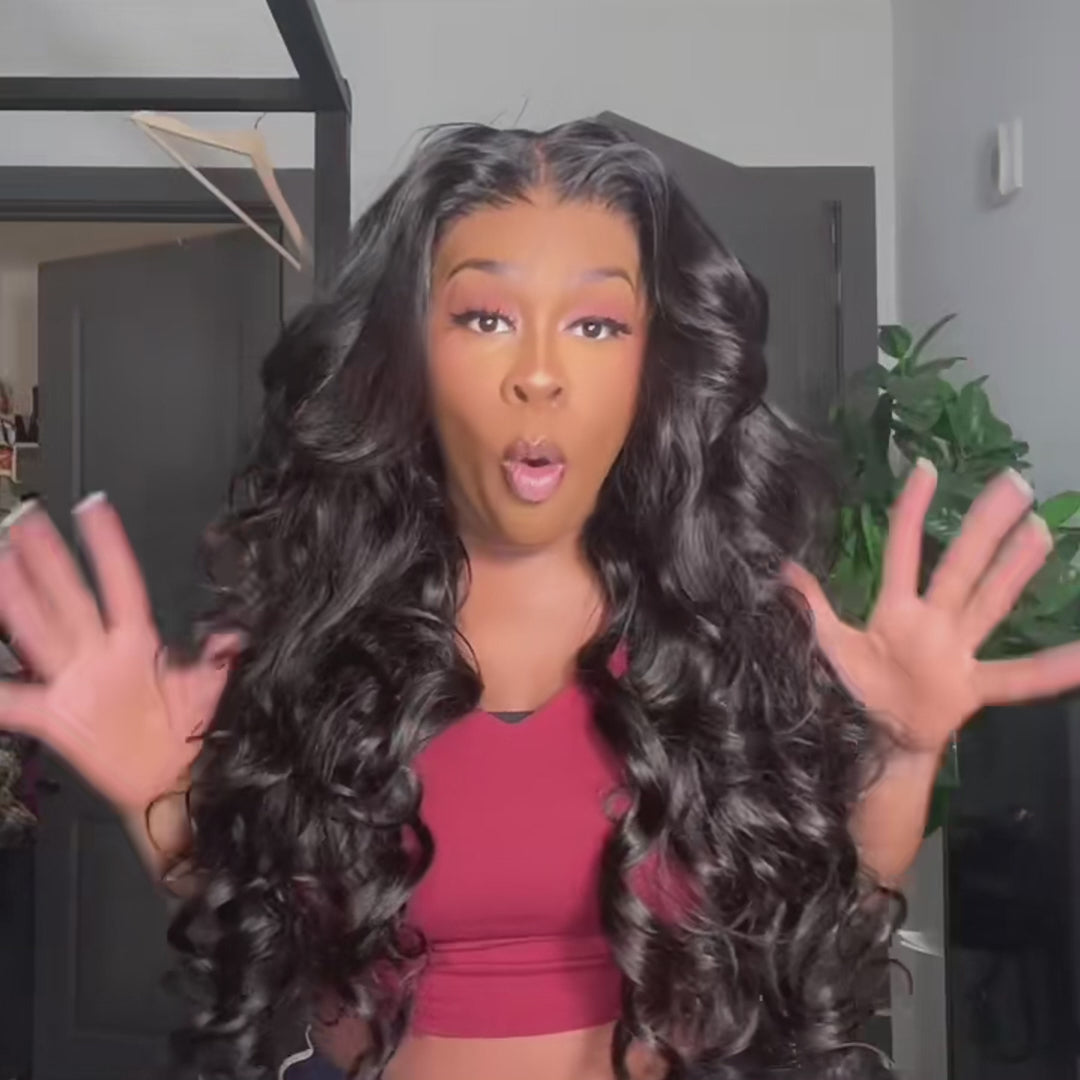 11A 200% Density Pre Everything 3D Body Wave Full Lace Front Wigs with Curtain Bangs Transparent HD Lace Glueless Wig Flash Sale-Amanda Hair