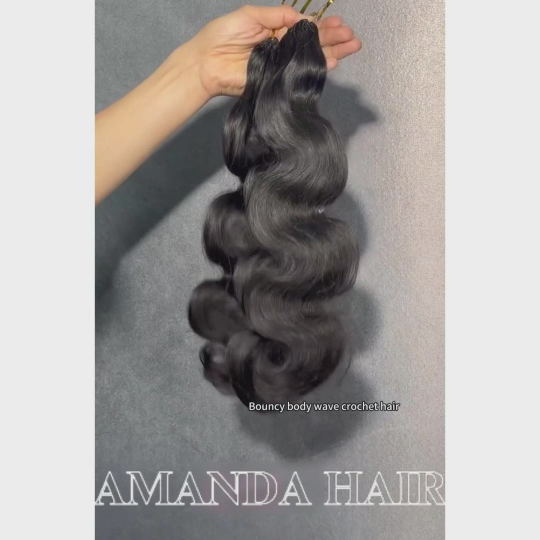 Body Wave Feather Crochet Human Hair for Miracle Knots Boho Braids | Honey Blonde & Brown Highlights