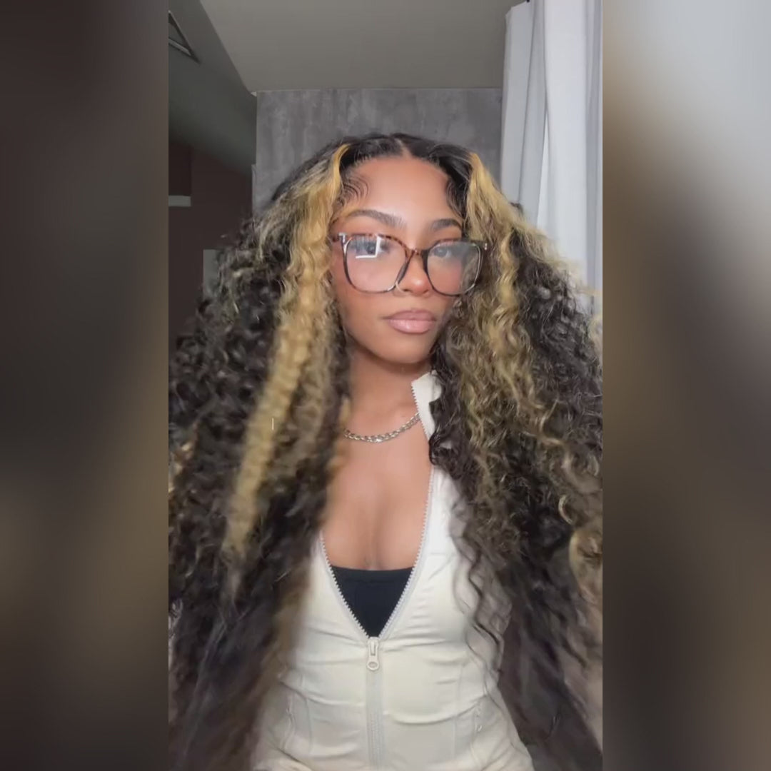 $199=30'' | Pre Everything Blonde Highlights Luxurious Deep Curly Wave Glueless 13x4 Put On & Go HD Lace Front/Closure Wig Flash Sale  - Amanda Hair