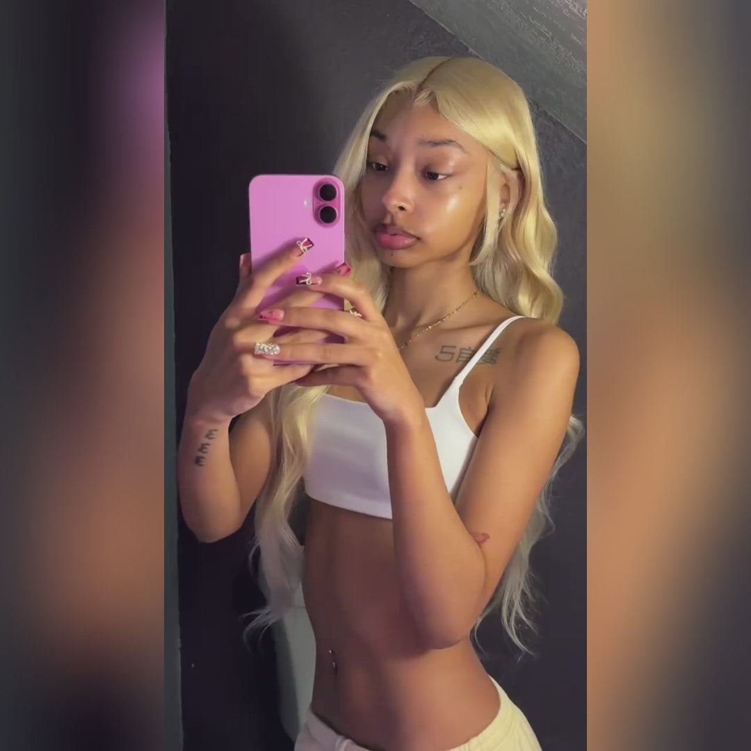 613 Blonde Body Wave 13x4 HD Peluca de encaje Pelucas de cabello humano virgen Línea de cabello prearrancada con cabello de bebé-Amanda Hair