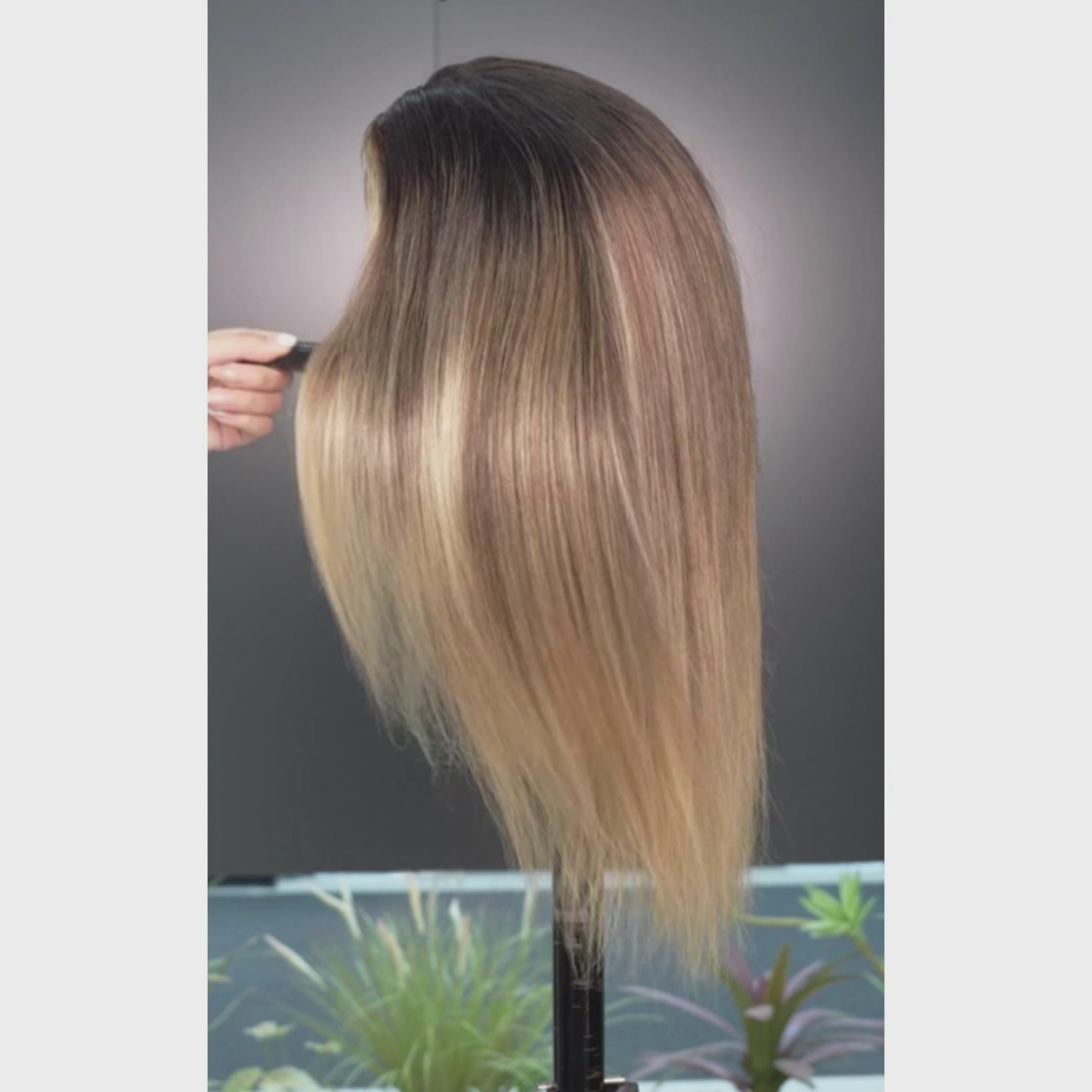 Amanda 300% Density Pre Everything Honey Blonde Ombre Balayage Straight 13x6 Full Lace Frontal Glueless Human Hair Wig