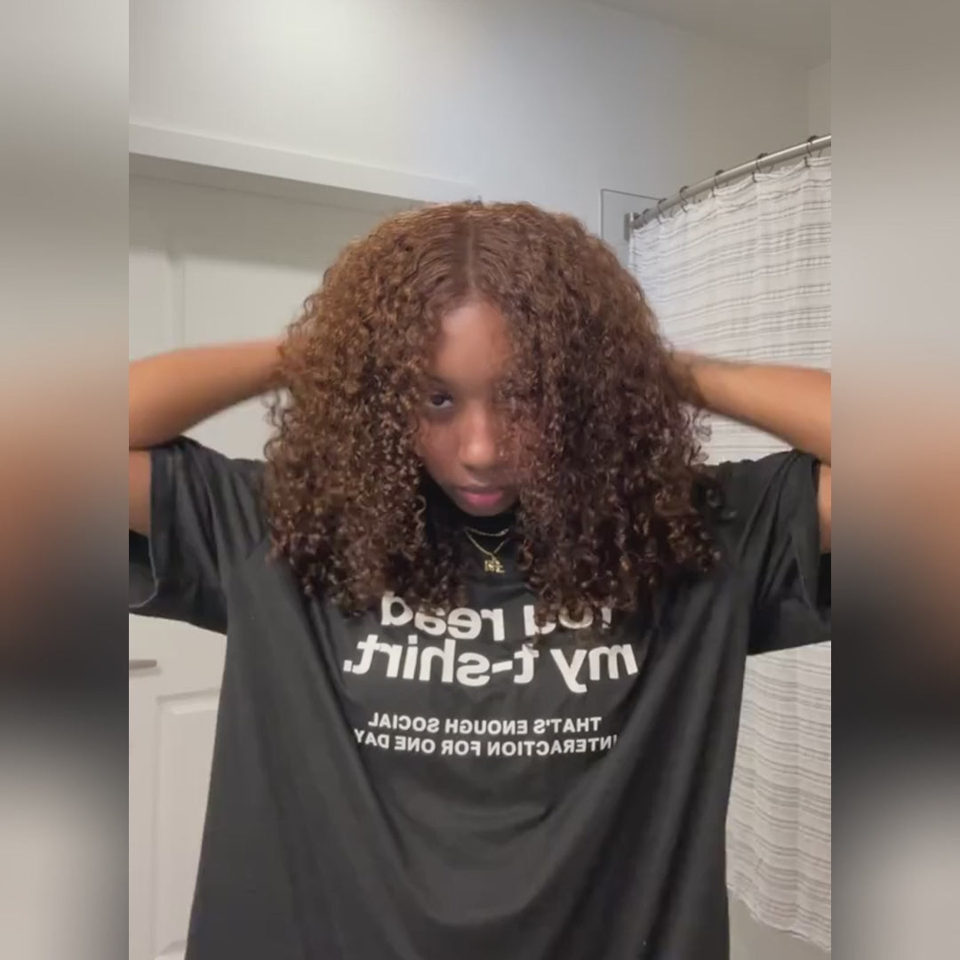 Tiktok Saebunny même perruque-perruque Bob bouclée courte 13*6/13*4/4*4 cheveux bouclés brésiliens Bob perruques-Amanda cheveux