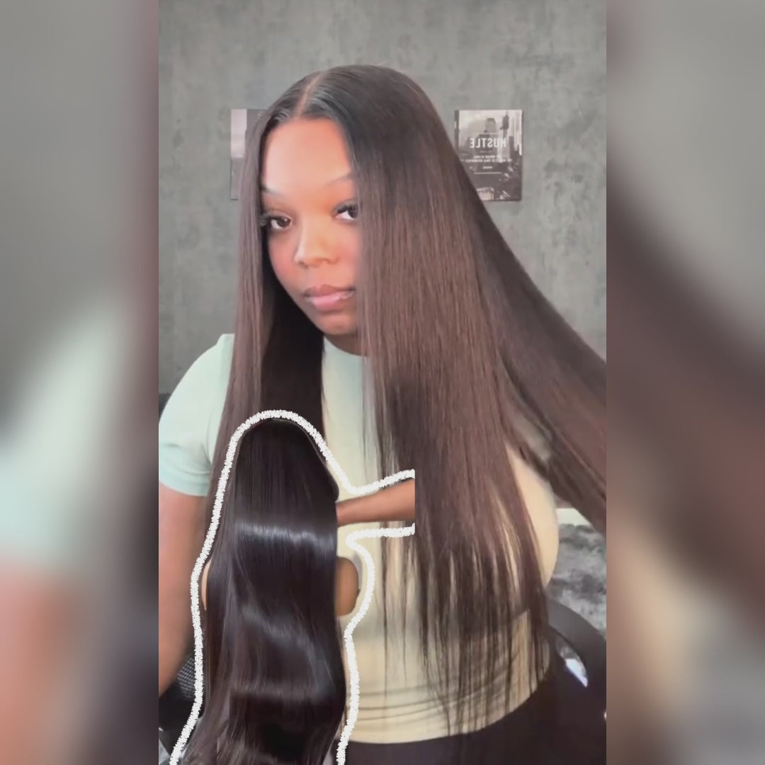 $199=28'' | Pre Everything Straight Hair 13x6 Full Lace Frontal Glueless Wigs Put On & Go HD Transparent Lace Wig Flash Sale-Amanda Hair