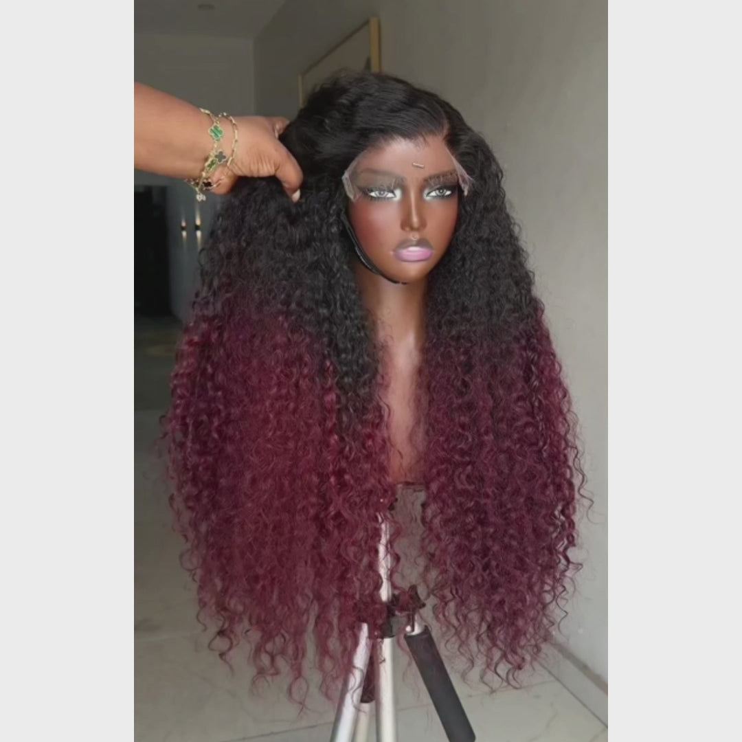 Amanda 300% Density Luxury custom wigs Glueless 13x4 Full Lace Front  Curly Wigs Virgin Human Hair Transparent Lace Front Wig Super Double Drawn Level