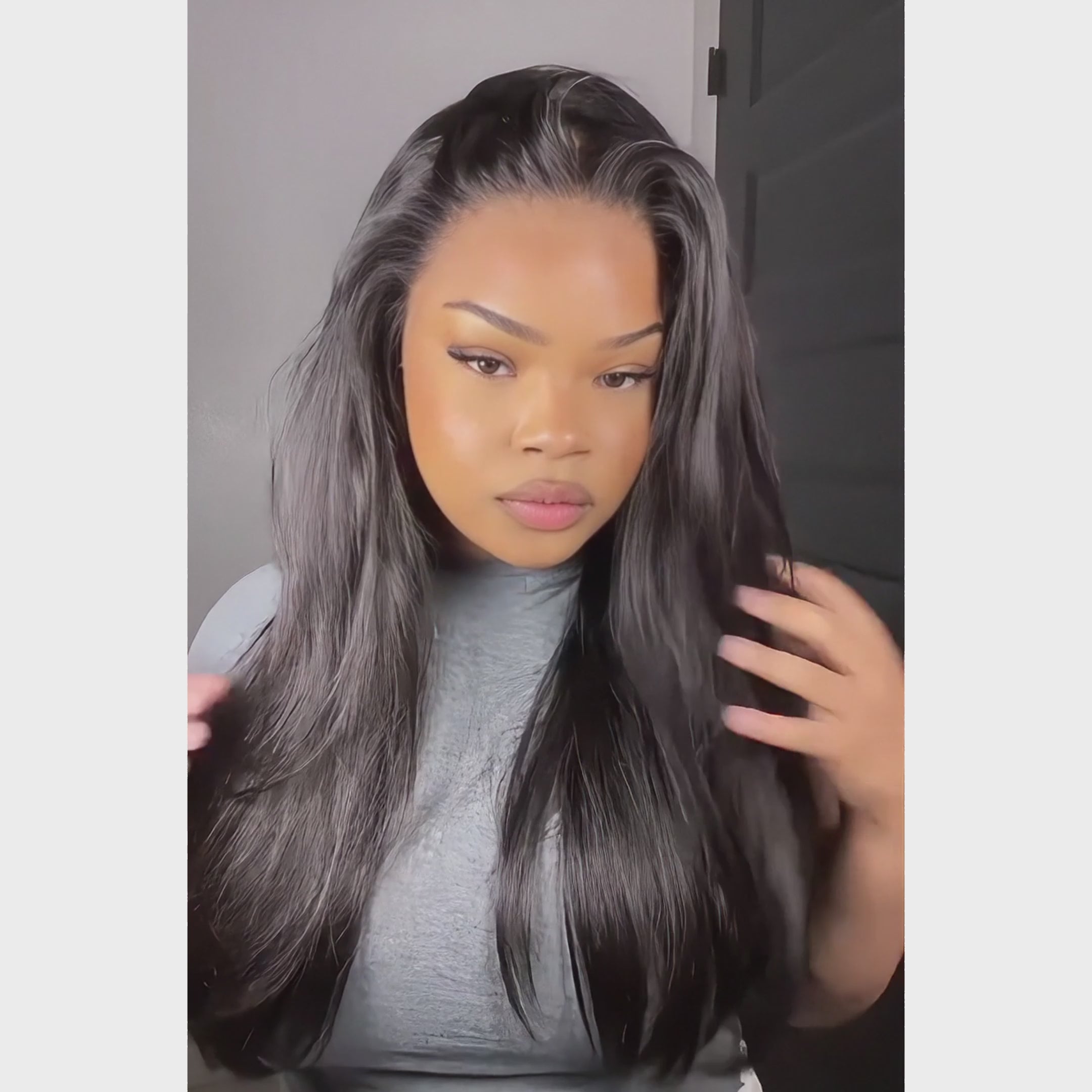 24H Fast Shipping 13×6 Glueless Lace Front Wig Straight Brown Highlight Wig