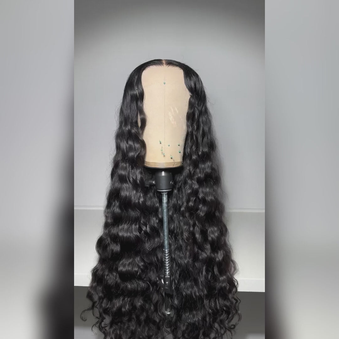 Glueless Loose Wave Wigs Virgin Human Hair 4 * 4/13 * 4 Transparent HD Lace Front Wig Pré-plumé Hairline - Amanda Hair 