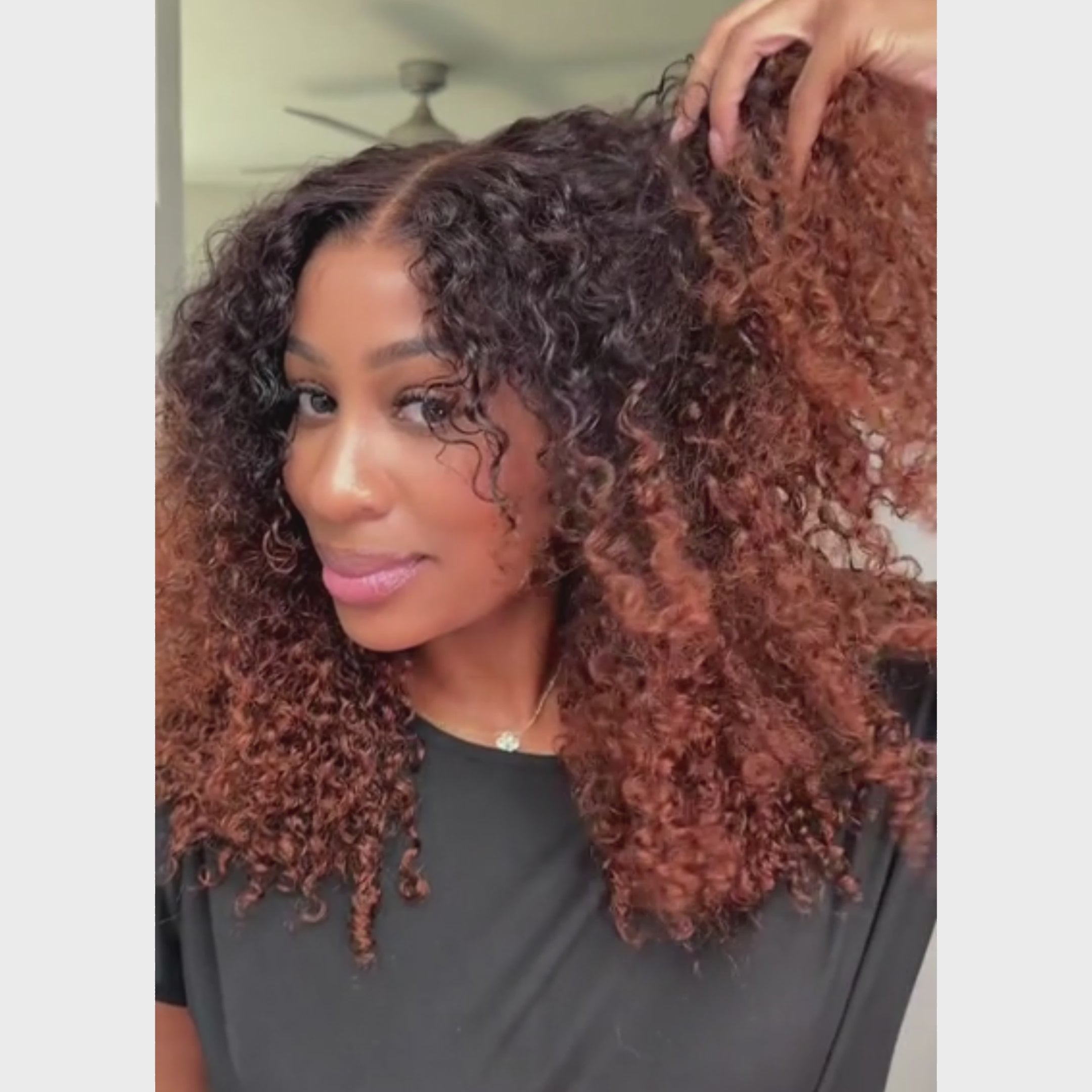 Amanda Ombre Brown Double Drawn 7x5/13×6 HD Glueless Lace Kinky Curly Wig