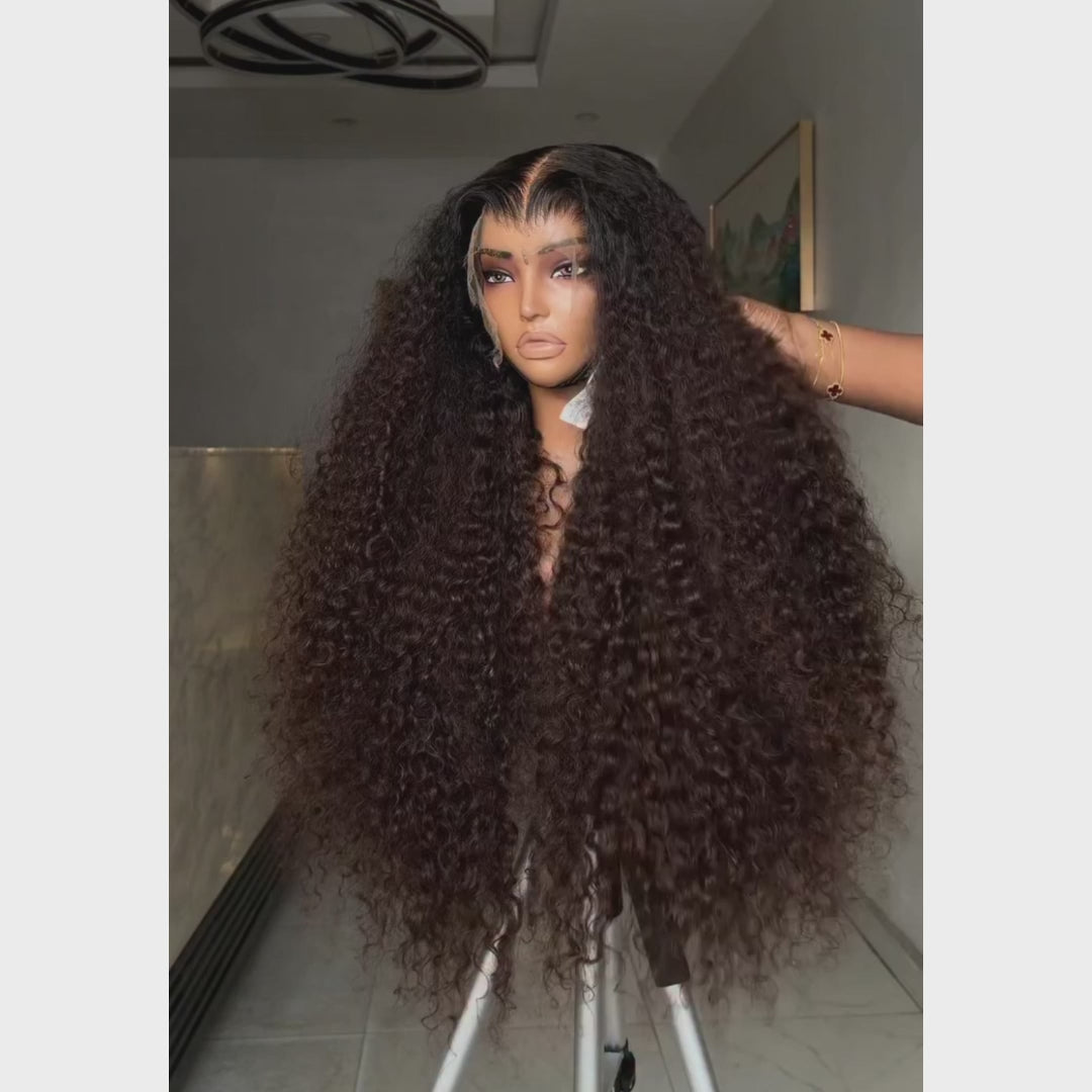 Pelucas de onda suelta sin cola Cabello humano virgen 4 * 4/13 * 4 Peluca frontal de encaje HD transparente Línea de cabello prearrancada - Amanda Hair 