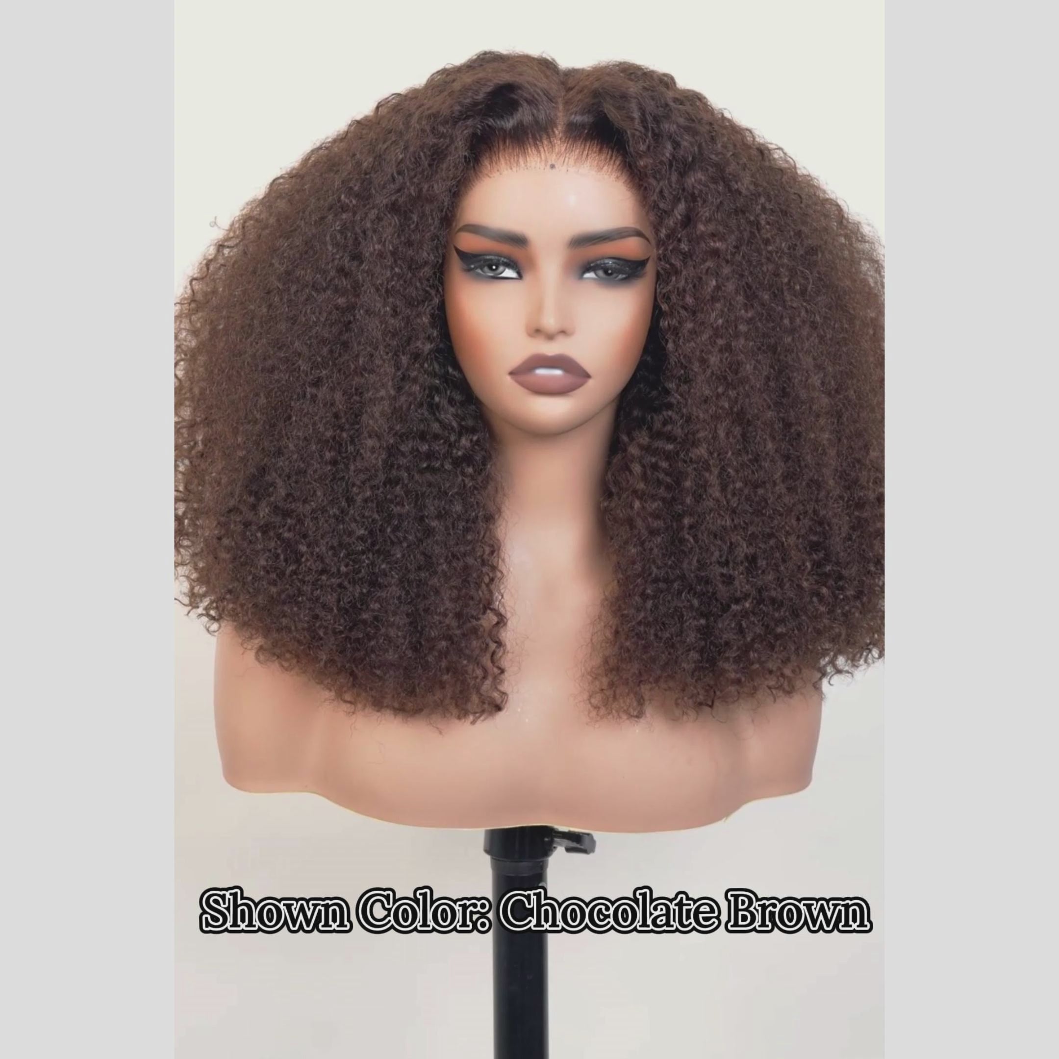 Amanda 300% Density 7x5/13×6 HD Glueless Lace Kinky Curly Wig | Ombre Brown & Dark Reddish Brown