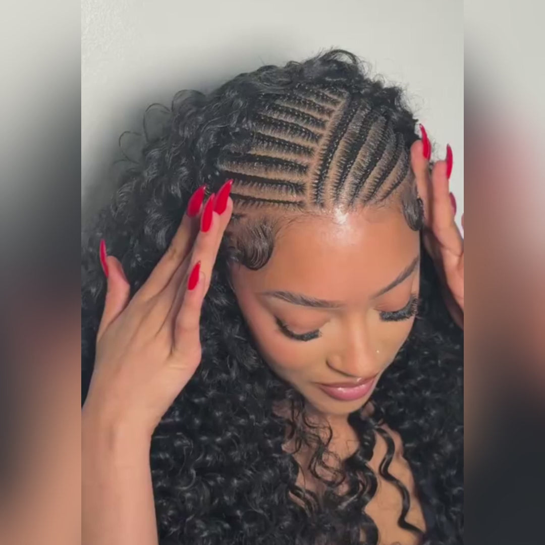 3 In 1 Half Wig | Water Wave Put On & Go Invisible Drawstring Glueless Flip Over Wig Flash Sale