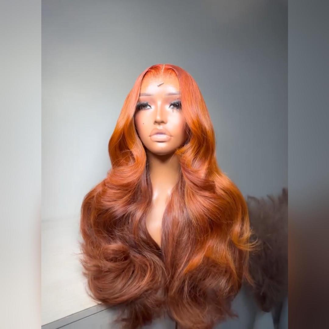 Halloween’s Pick | Highlight Ginger Copper Orange Wig Body Wave Pre Everything 7x5/13x4 Lace Beginner Friendly Glueless WigsHighlight Ginger Copper Orange Wig Body Wave Pre Everything 7x5/13x4 Lace Beginner Friendly Glueless Wigs-Amanda Hair
