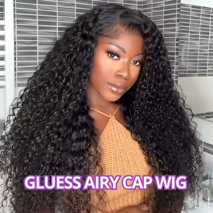 Long Spanish Curly Wave Hair Undetectable Transparent HD Lace Black Human Hair Wigs-Amanda Hair