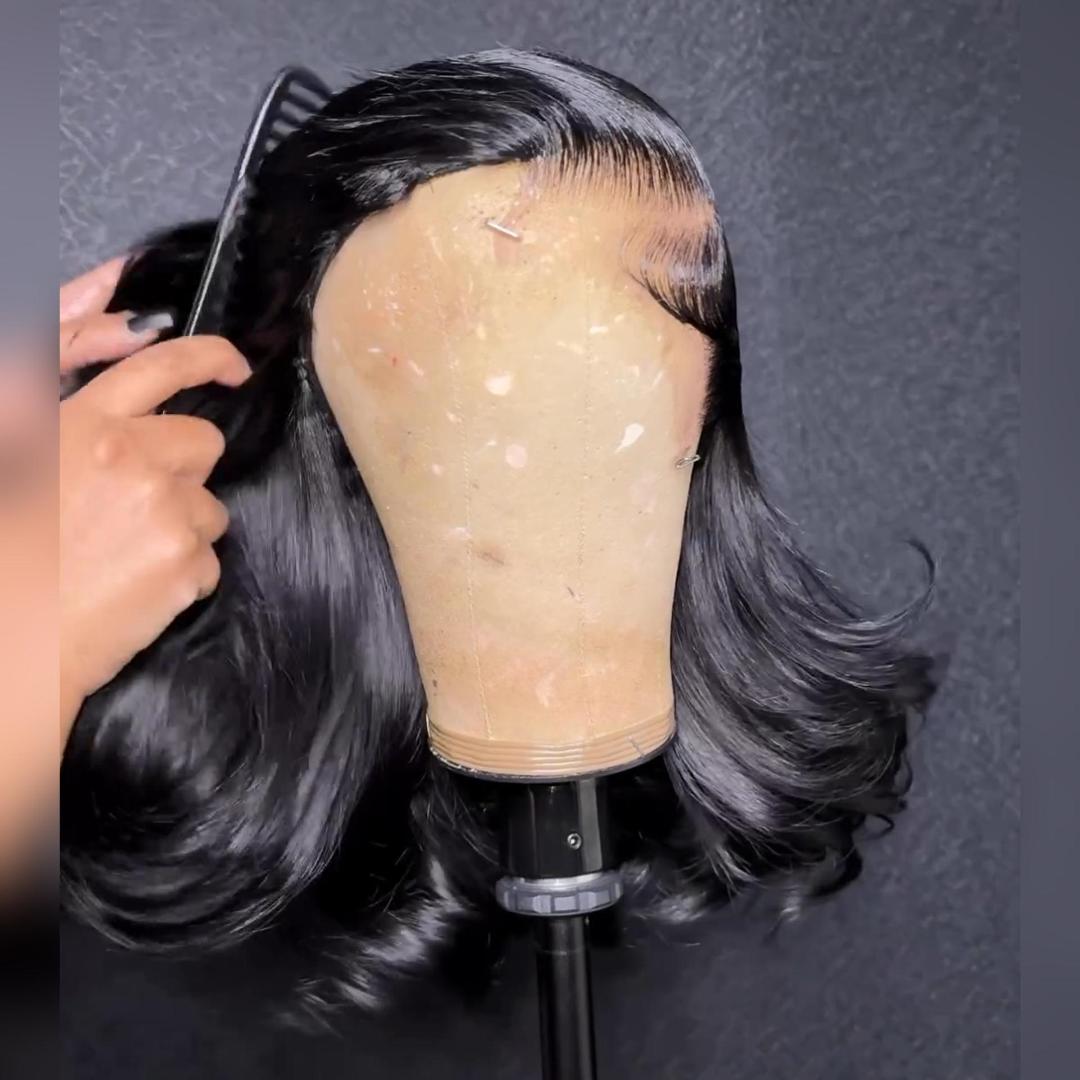Glueless Body Wave Natural Human Hair Clear Transparent Lace Front Wigs For Women-Amanda Hair