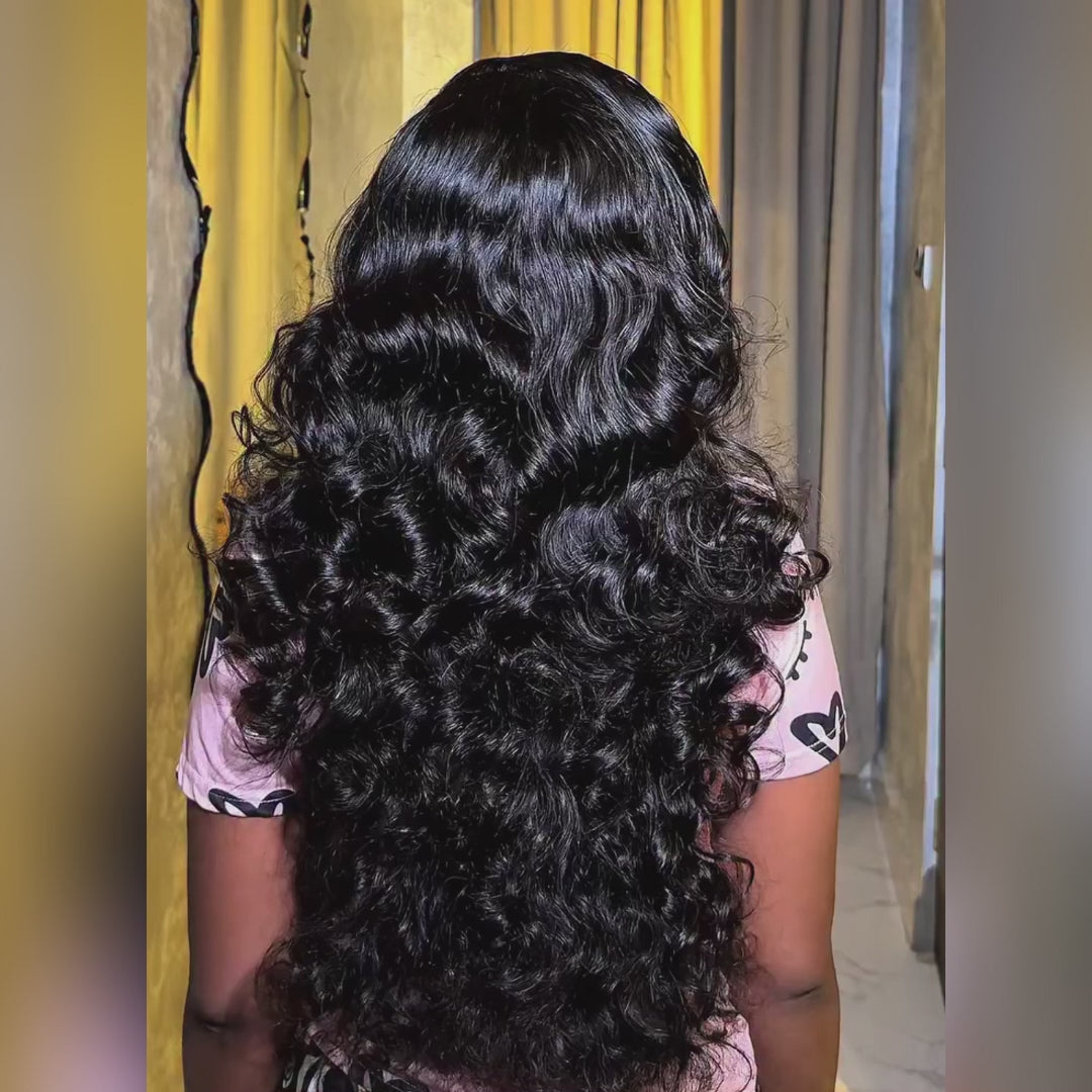 300% Density Luxury Loose Deep Wavy Lace Wigs Virgin Human Hair Transparent HD Lace Front Wig Pre Plucked Hairline - Amanda Hair