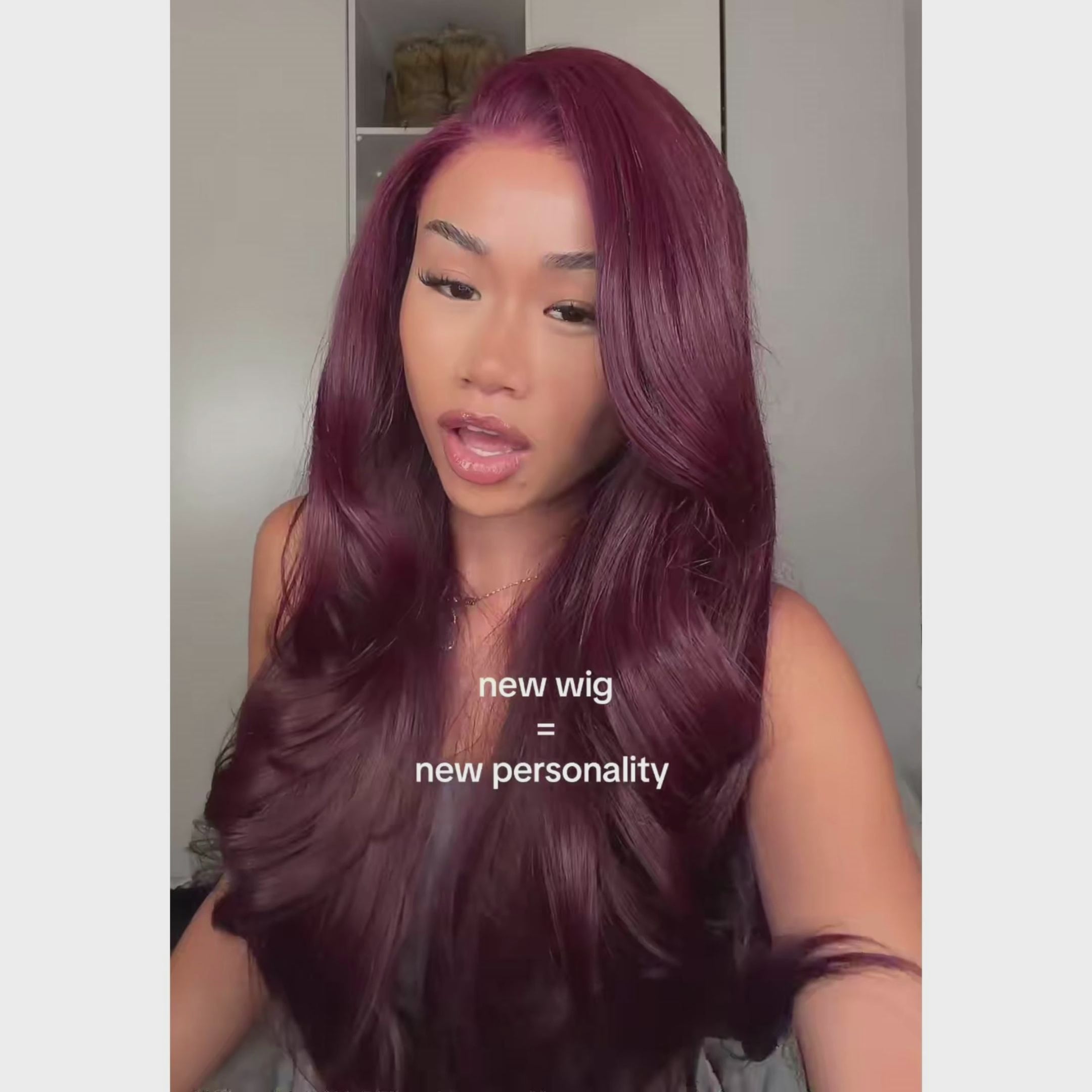 Glueless Dark Purple 13x4 Lace Front 200% Density Double Drawn Cherry Burgundy Invisi Drawstring Human Hair Wigs
