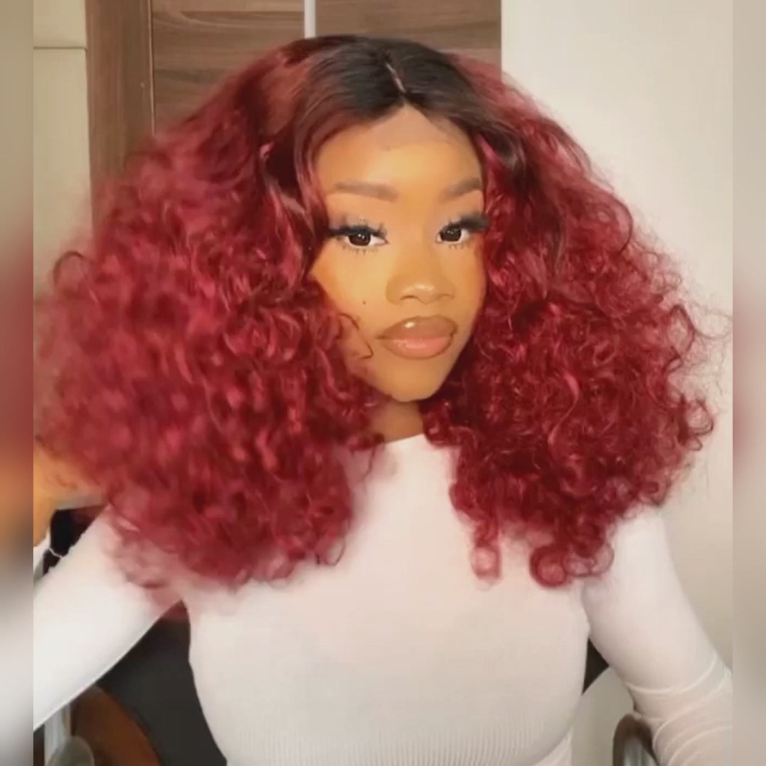 Reddish Brown Colored Deep Wave 13x4 Lace Front Wigs 4*4 Lace Closure Wigs With Baby Hair No Code Needed -Amanda Hair