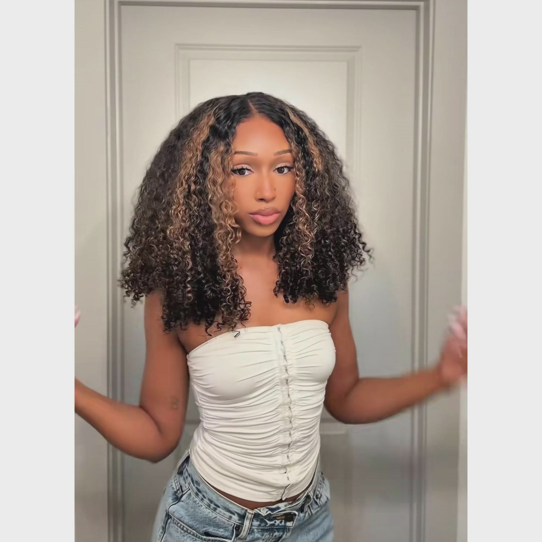 Amanda Luxury 7x5 Burmese Curly Brown Balayage Highlight Color Glueless HD Lace Human Hair Wig Flash Sale